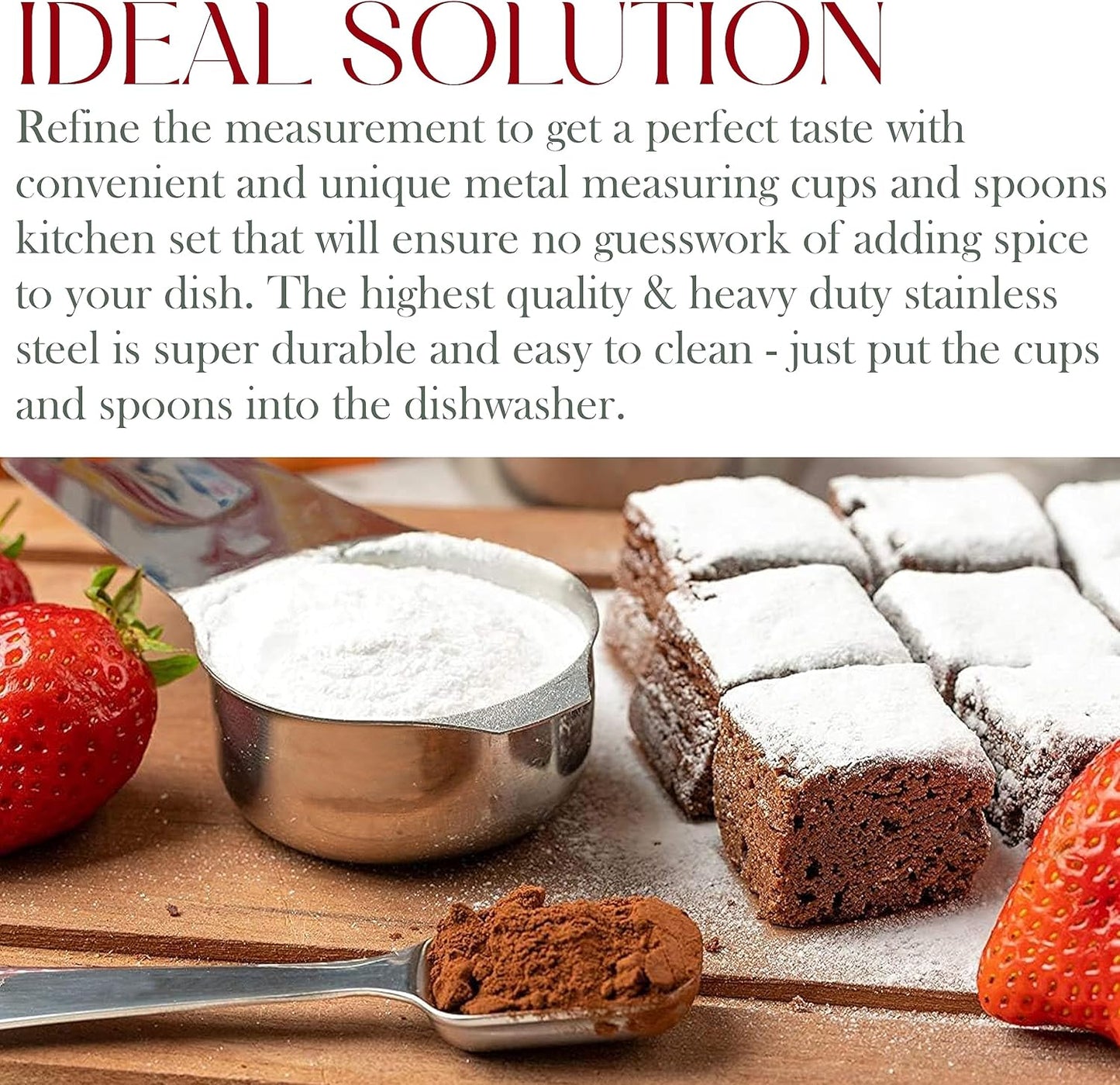 Bellemain One Piece Stainless Steel - Nesting measuring cups for Kitchen for Bakers, Dry - Ml & Oz measuring cup for Liquid, Metal, Set of 6