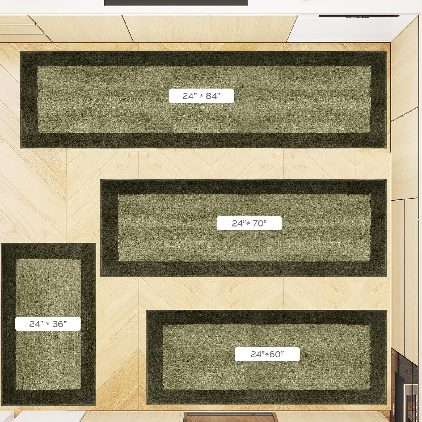 Machine Washable Throw Rug 24" x 36", Non Slip Kitchen Mat for Floor, Absorbent Entryway Rug for Kitchen, Bathroom, Door