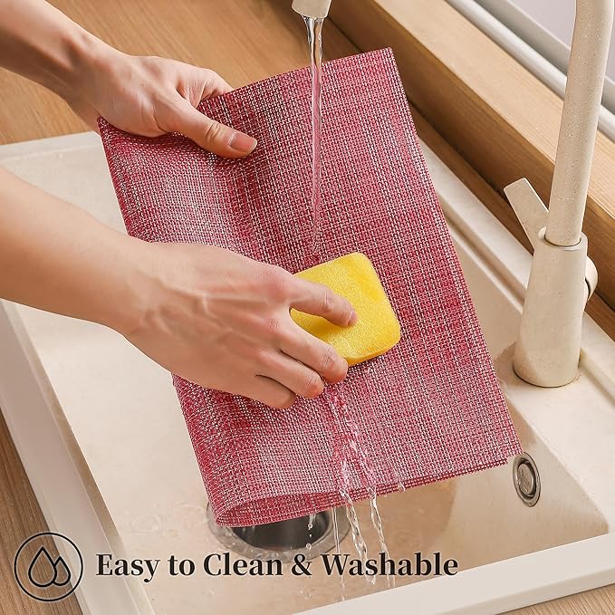 Christmas Red Placemats Set of 12 - Heat Resistant Non-Slip Place mats for Dining Table, Washable Durable PVC Vinyl Woven Table Mats（Red, 12）