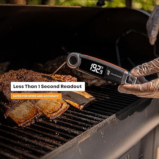 Finaltouch X10 Instant Read Digital Meat Thermometer NSF Certified Waterproof Professional for Cooking Grilling BBQ Baking Candy Oil with Rotating Probe and Backlit Display (Royal Navy)