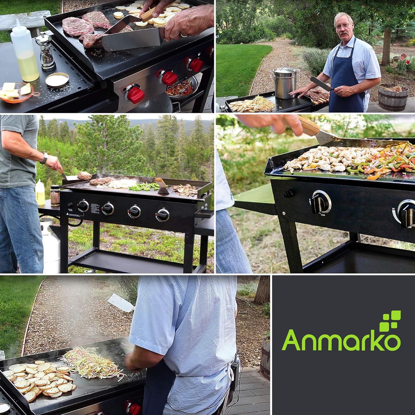 Stainless Steel Metal Spatula Set - Teppaniyaki Spatulas - Griddle Scraper Flat Spatula Pancake Flipper Hamburger Turner - Metal Utensil great for BBQ Grill Flat Top Cast Iron Griddle Accessories