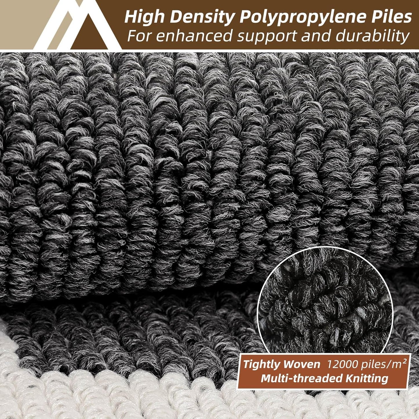 COSY HOMEER Kitchen Rugs and Mats 24"x48" Non Slip Kitchen Mats for Floor Washable Kitchen Runner Rug Stain Resistant Standing Mat for Kitchen,Sink,Polypropylene,Black