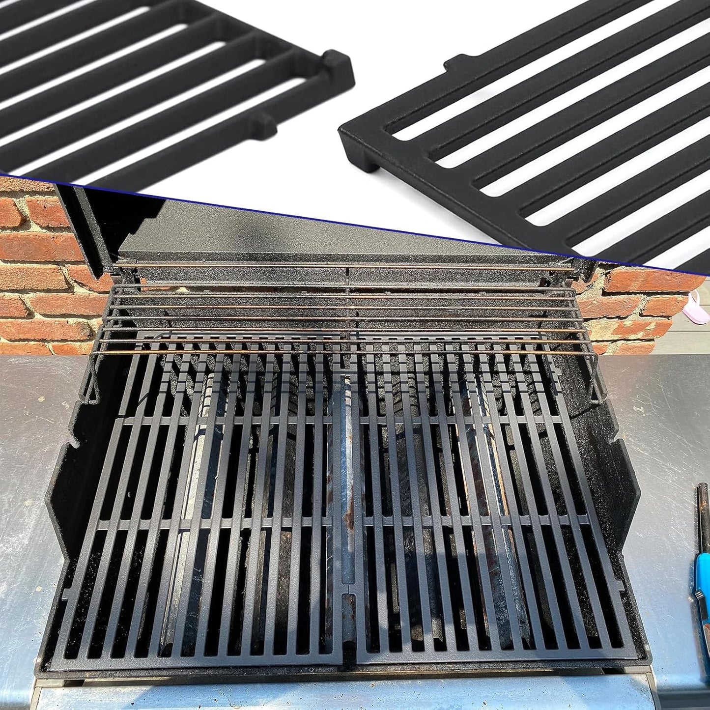 Genesis Cooking Grates for Weber Genesis 300 Series Genesis E310 E320 E330 S310 S320 S330, 19.5" Cast Iron Grill Grates Replacement Parts for Weber 7524 7528