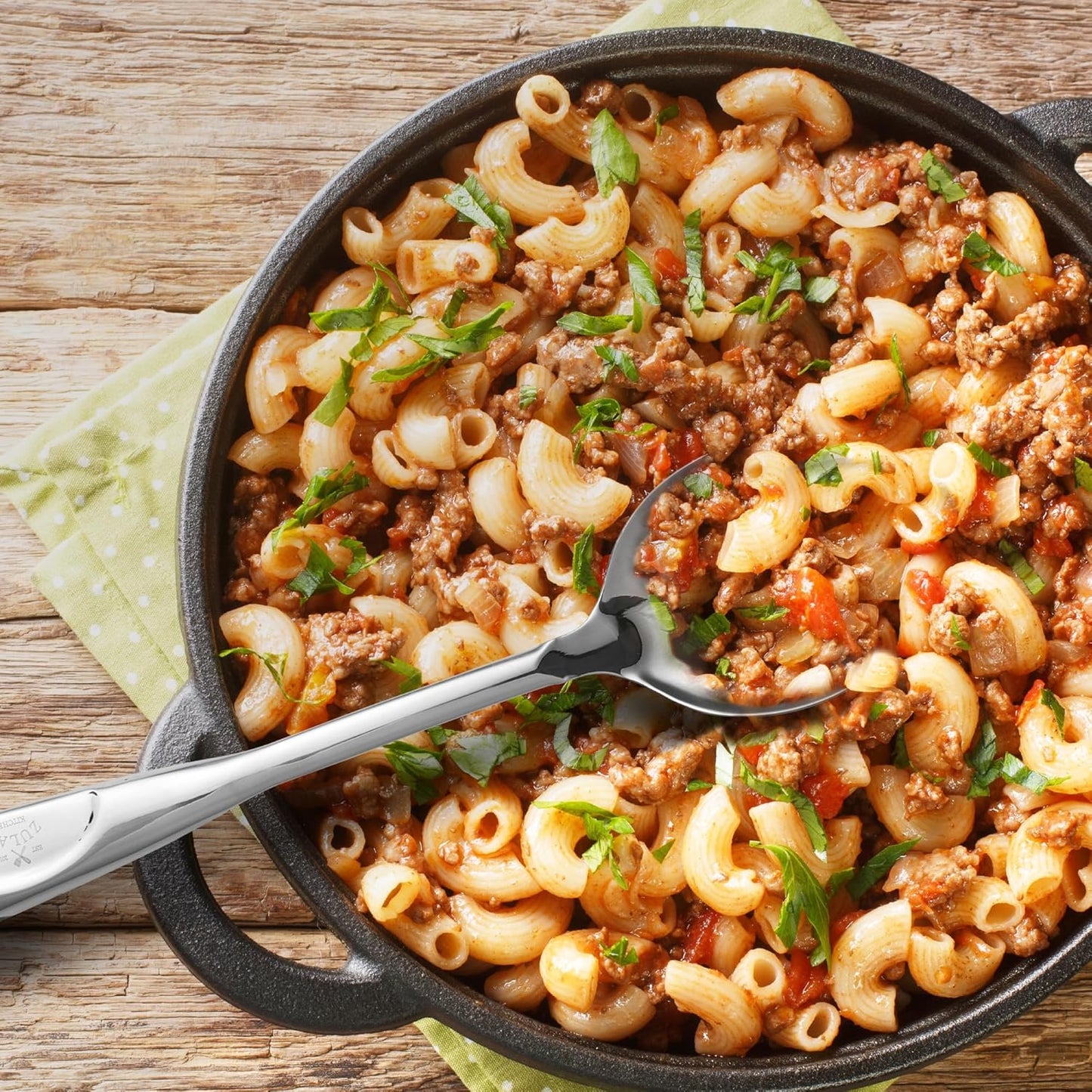 Zulay Kitchen Stainless Steel Slotted Spoon - Large Cooking Spoon - Durable Premium Stainless Steel with Comfortable, Ergonomic Handle - Easy to Clean - Perfect for At Home Cooking & Buffets - 15”