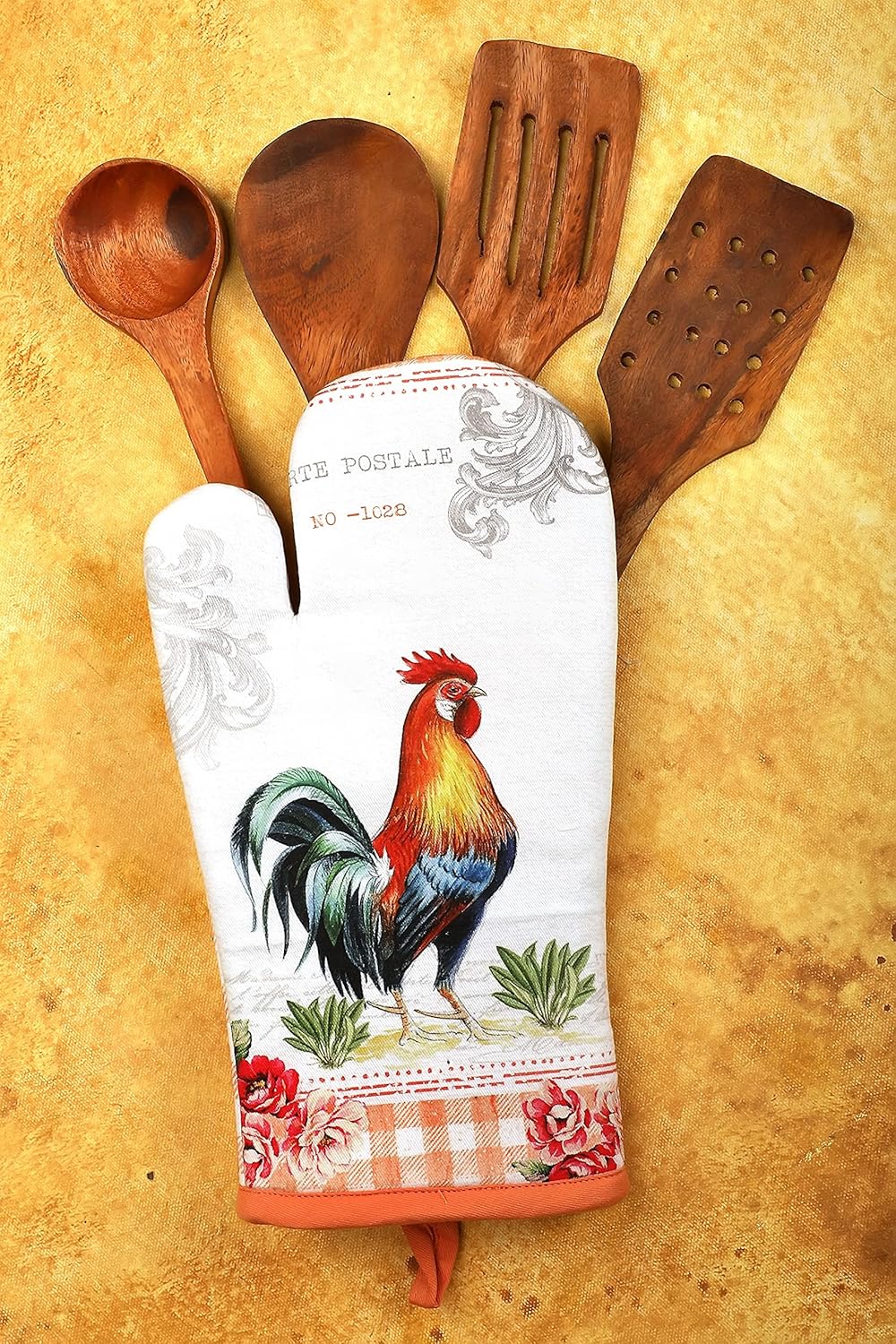 AMOUR INFINI Oven Mitts Set of 1 Quilted Liner with Hanging Loop Non Slip, Heat Resistant, Washable Reusable Oven Mitt Quilted Liner with Hanging Loop