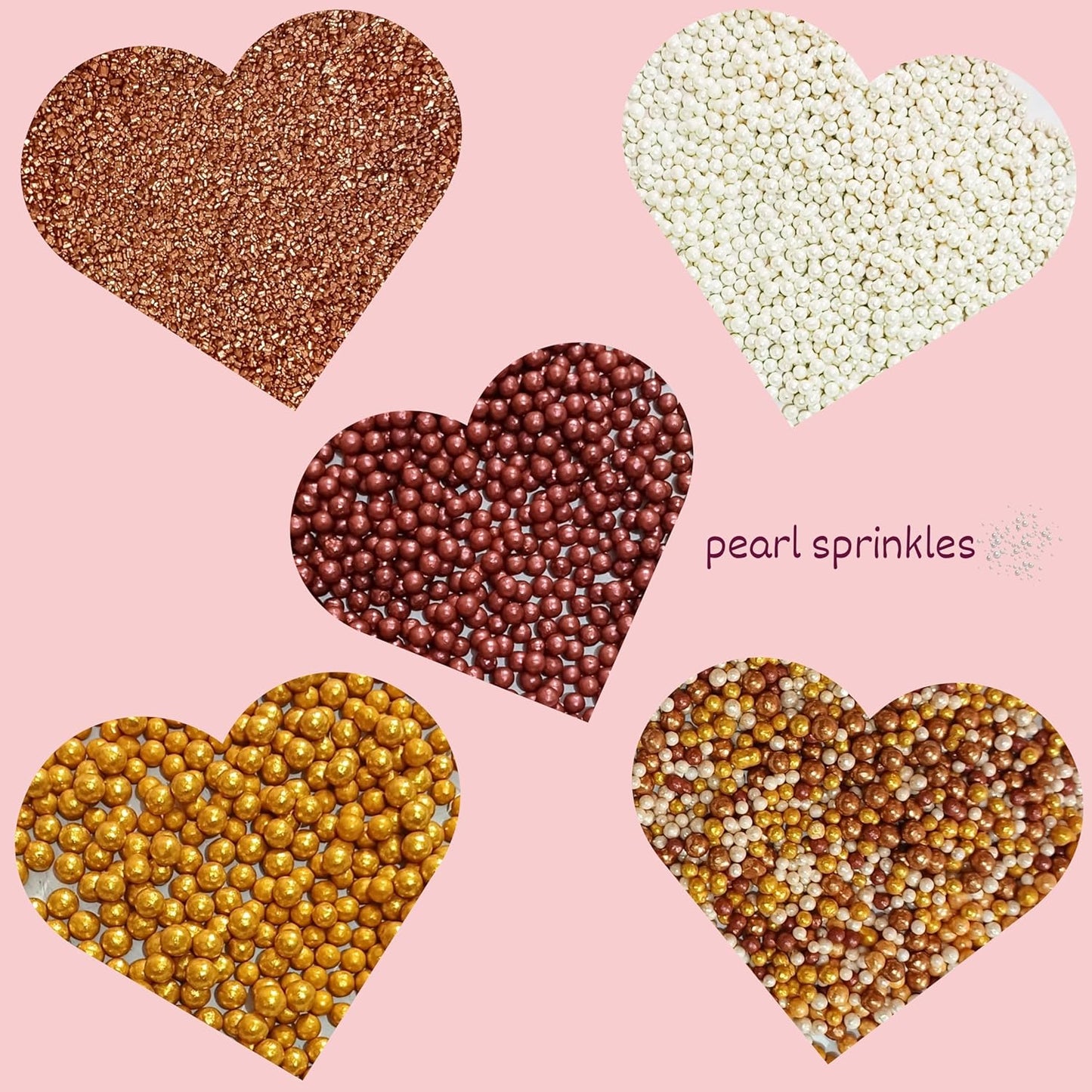 Confect Sprinkle Mix – Edible Gold, Bronze & White Sugar Pearls with Copper Sparkling Sugar –Great Gatsby Disco Ball- Elegant Cake, Cupcake & Cookie Decorating Sprinkles –Vegan, Gluten-Free, Nut-Free, Soy-Free, Dairy-Free, Palm Oil-Free, Dye Free- 5 Oz
