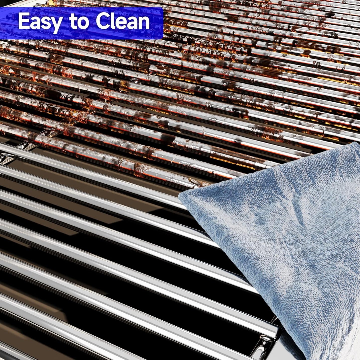 19.5/17.5/17" Grill Cooking Grates Replacement for Weber Genesis 300 Series, Genesis E310 E320 S310 S320 Replacement Parts for Weber 7528/7524, 304 Stainless Steel Grids, Set of 2, 19.5 Inch