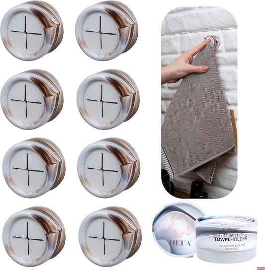 HEFA Towel Hooks, Dish & Hand Towel Holder, Kitchen Organization 8 Pack Eco
