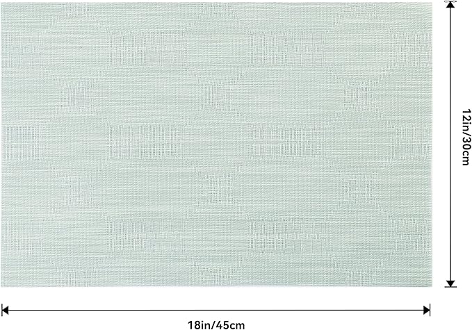 Leetaltree Mint Cream Placemats Set of 12 - Heat Resistant Non-Slip Place mats for Dining Table, Washable Durable PVC Vinyl Woven Table Mats（Mint Cream, 12）