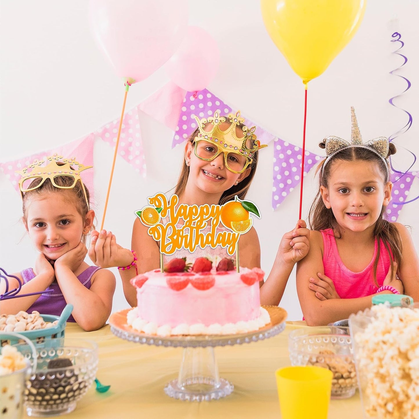 Seyal® Orange Happy Birthday Cake Topper