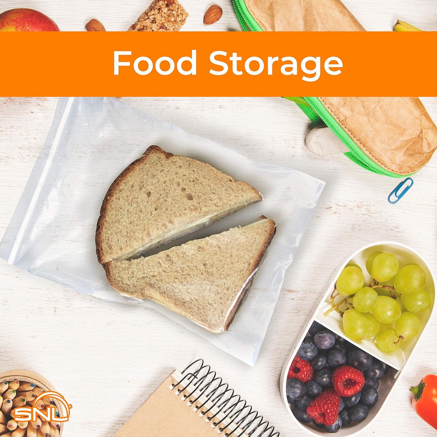 SNL Quality Zipper Lock Reclosable Clear Disposable Plastic Bags, Strong | 6" X 9" - 2 MIL - 100 Bags