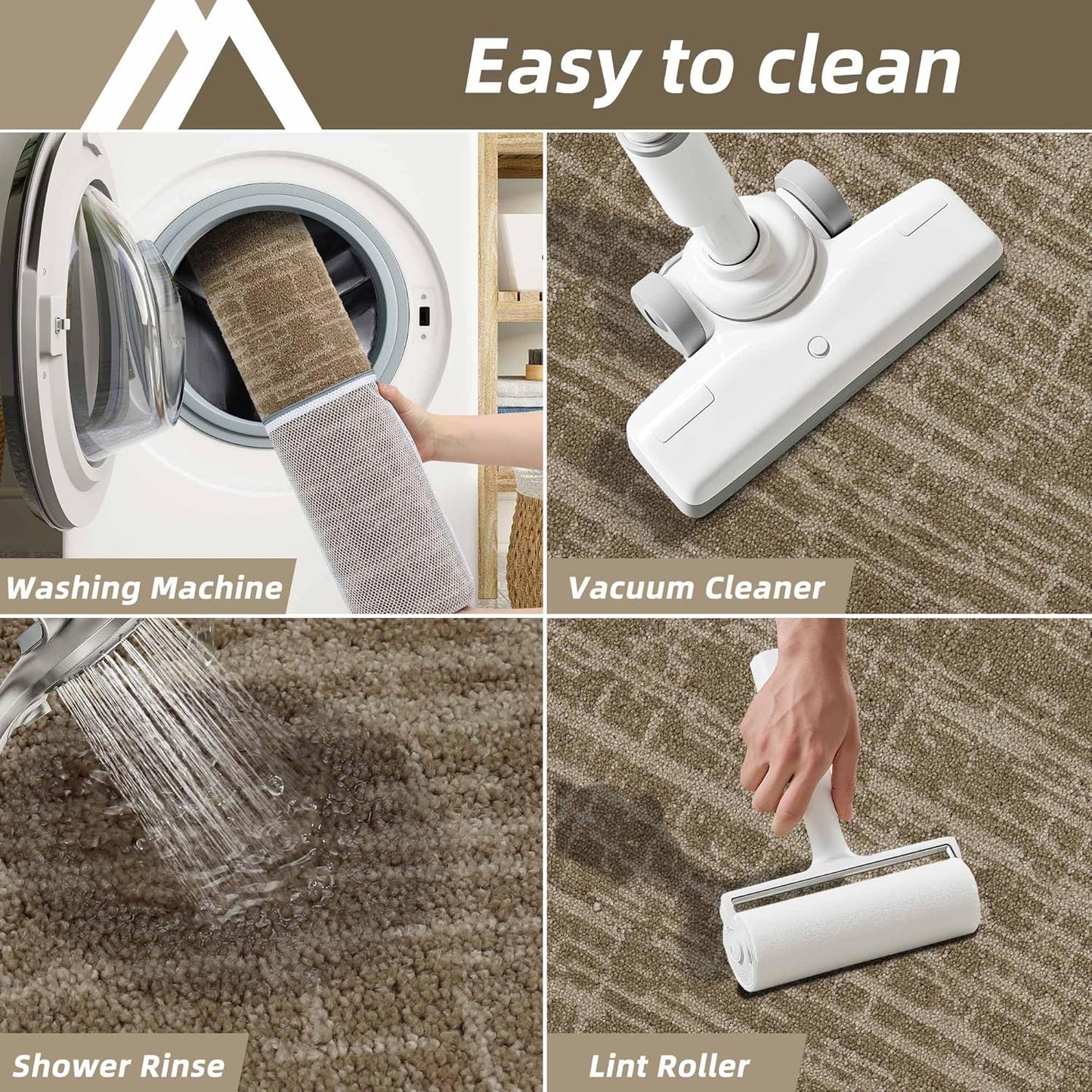 COSY HOMEER Kitchen Rugs Non Slip Washable 24"x36"+24"x60" Absorbent Soft Kitchen Mats for Floor Polyester Kitchen Runner Rug Sets of 2 Kitchen Floor Mats for Sink Mat,Hallway,Laundry,Taupe