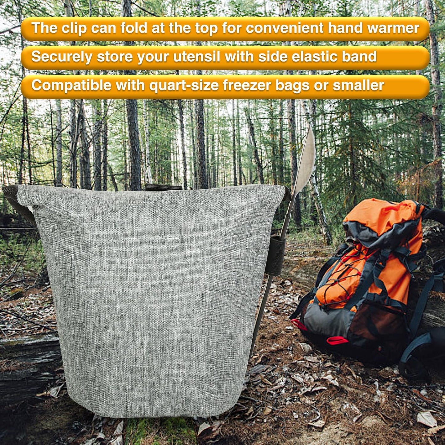 1PCS Foil Insulated Lunch Bag Insulated Reusable Snack Bag Freeze Dried Food Pouch Lightweight Ripstop Food Storage Organizer