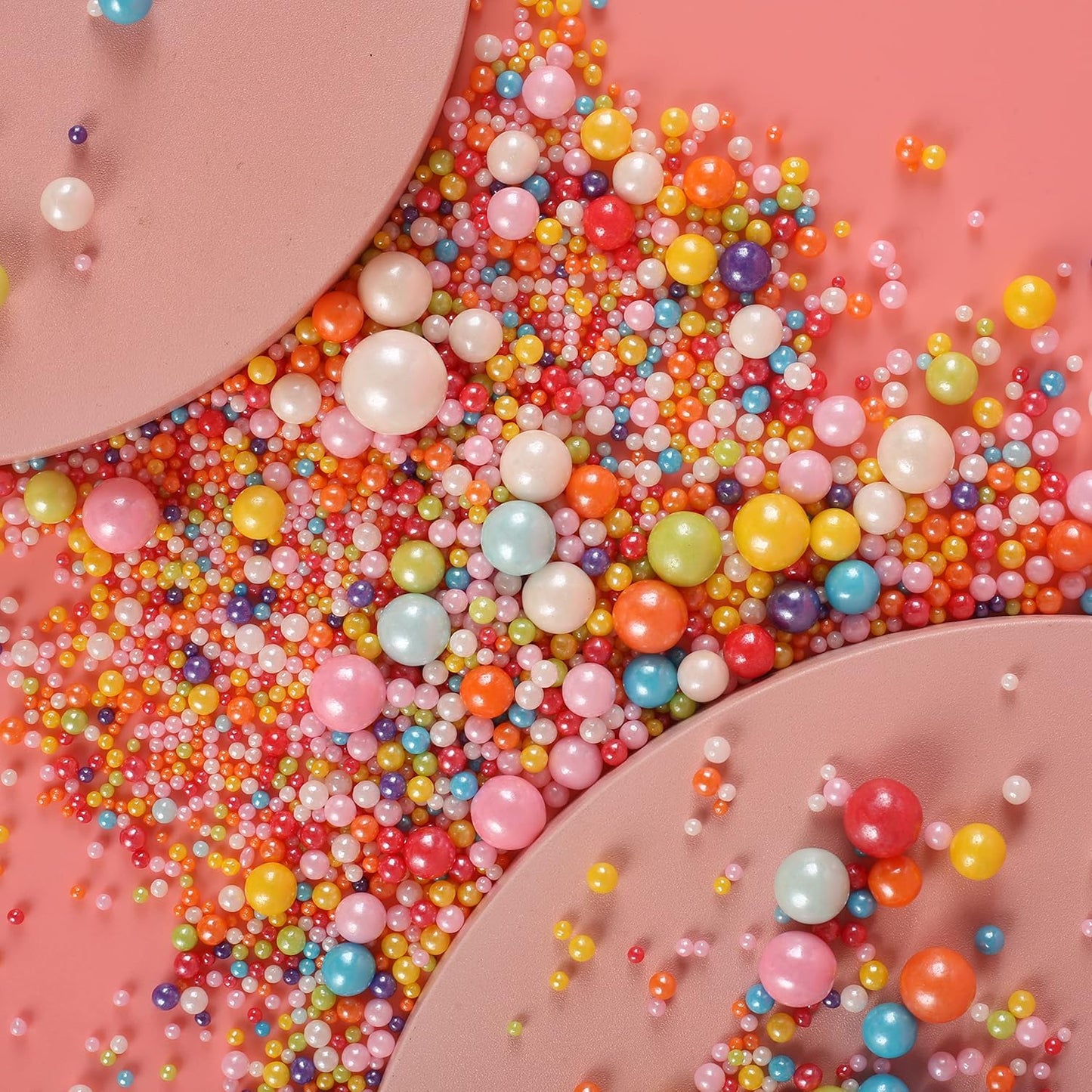 Kasvan Mixed Pearl Sugar Sprinkles - Edible Candy Pearls 130g/4.58 Oz, Mix Size, Baking Cake Decorations, Ice Cream Toppings and Cookie Decorating, Wedding Party Chirstmas Supplies