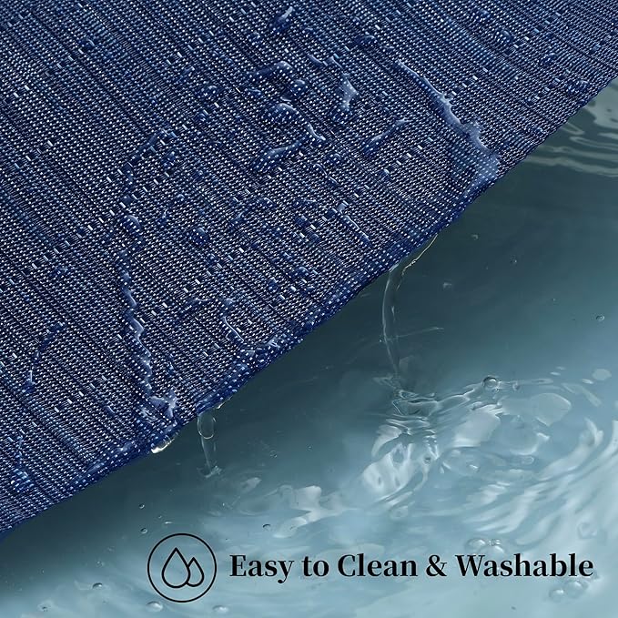 Leetaltree Blue Placemats Set of 12 - Heat Resistant Non-Slip Place mats for Dining Table, Washable Durable PVC Vinyl Woven Table Mats（Blue, 12）