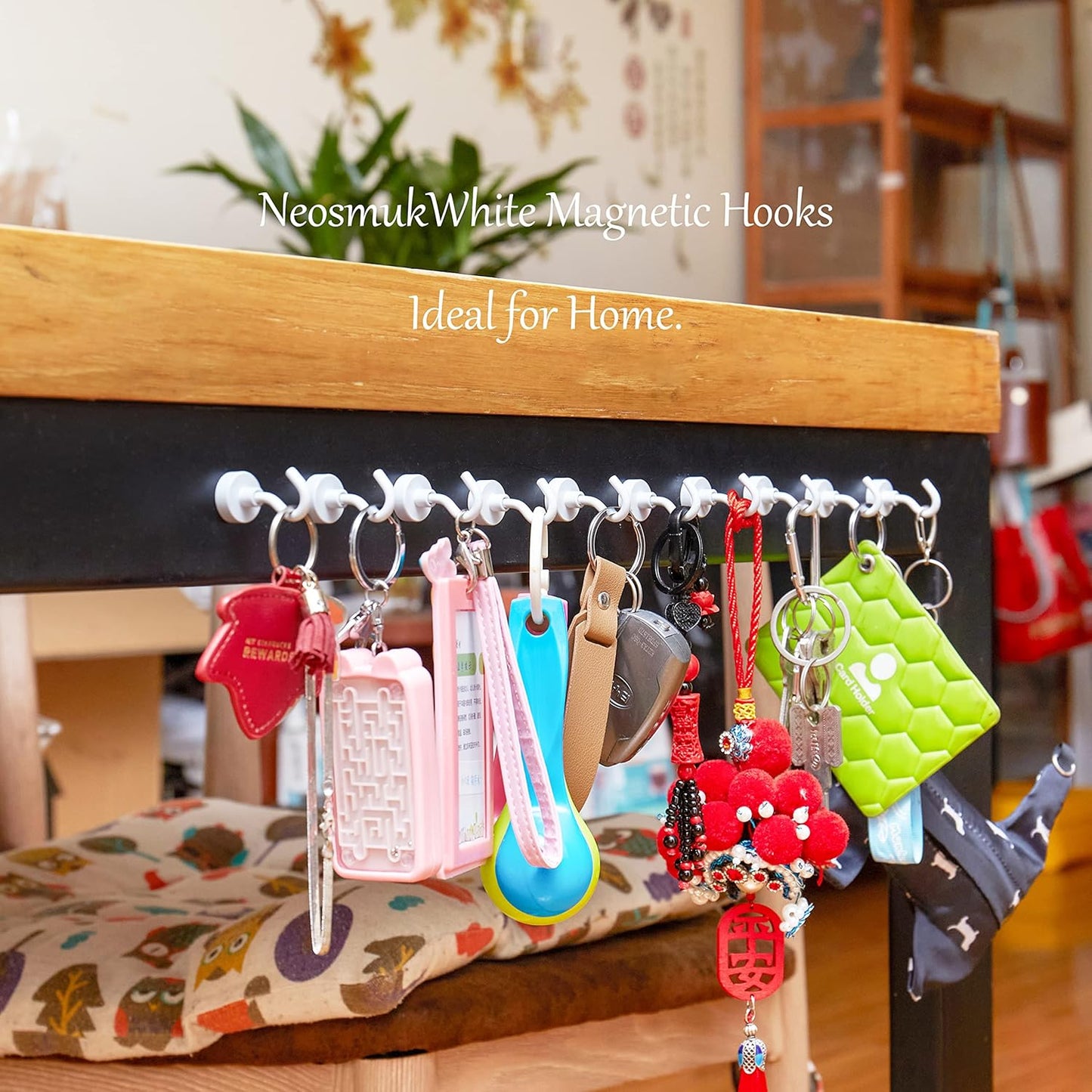 Neosmuk Magnetic Hooks, Cruise Ship Essentials, 30lb+ Heavy Duty Magnetic Hooks for Cruise Cabins, Refrigerator, Grill, Hanging, and Travel | Extra Strong Must-Haves Magnet Hook(White,Pack of 12)