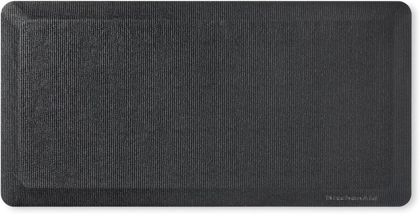 KITCHENAID Gourmet Series Kitchen Comfort Gel Mat, Woven Texture, Matte Black, 20"x39"