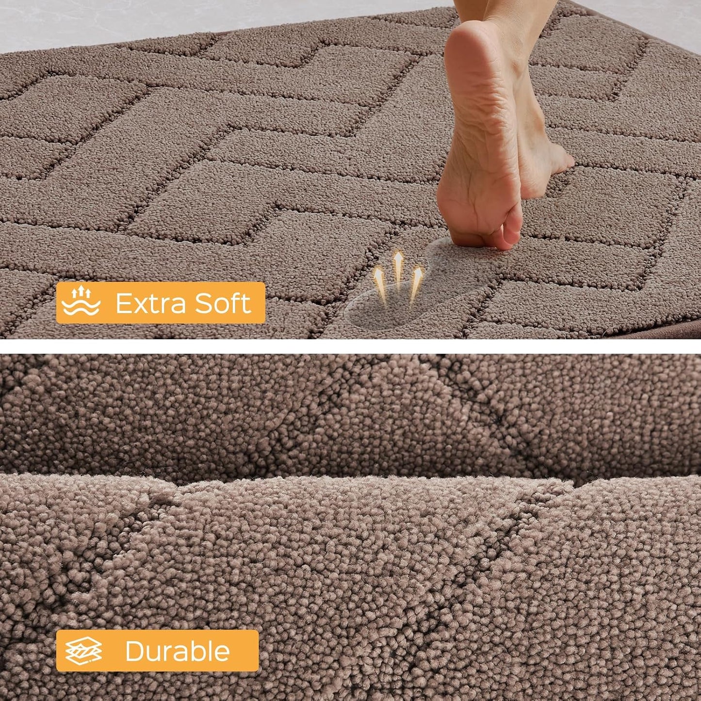 Machine Washable Kitchen Rugs 24" x 84", Non-Slip Kitchen Runner Rugs Mats for Floor, Absorbent Comfort Standing Mats for Kitchen, Sink, Laundry and Hallway, Rolled Packaging, Grayish Brown