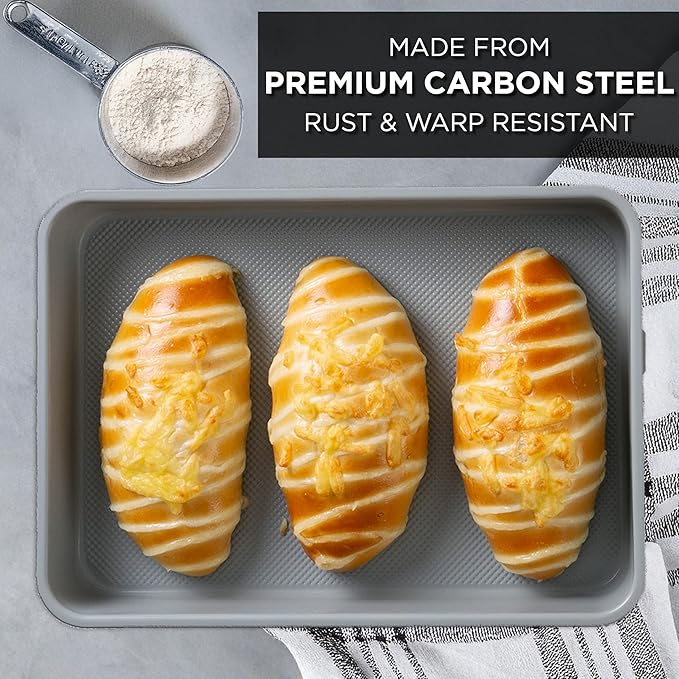 Country Kitchen Nonstick Stackable Bakeware Set - Durable, Easy Release Baking Set, Black, 6 Pcs