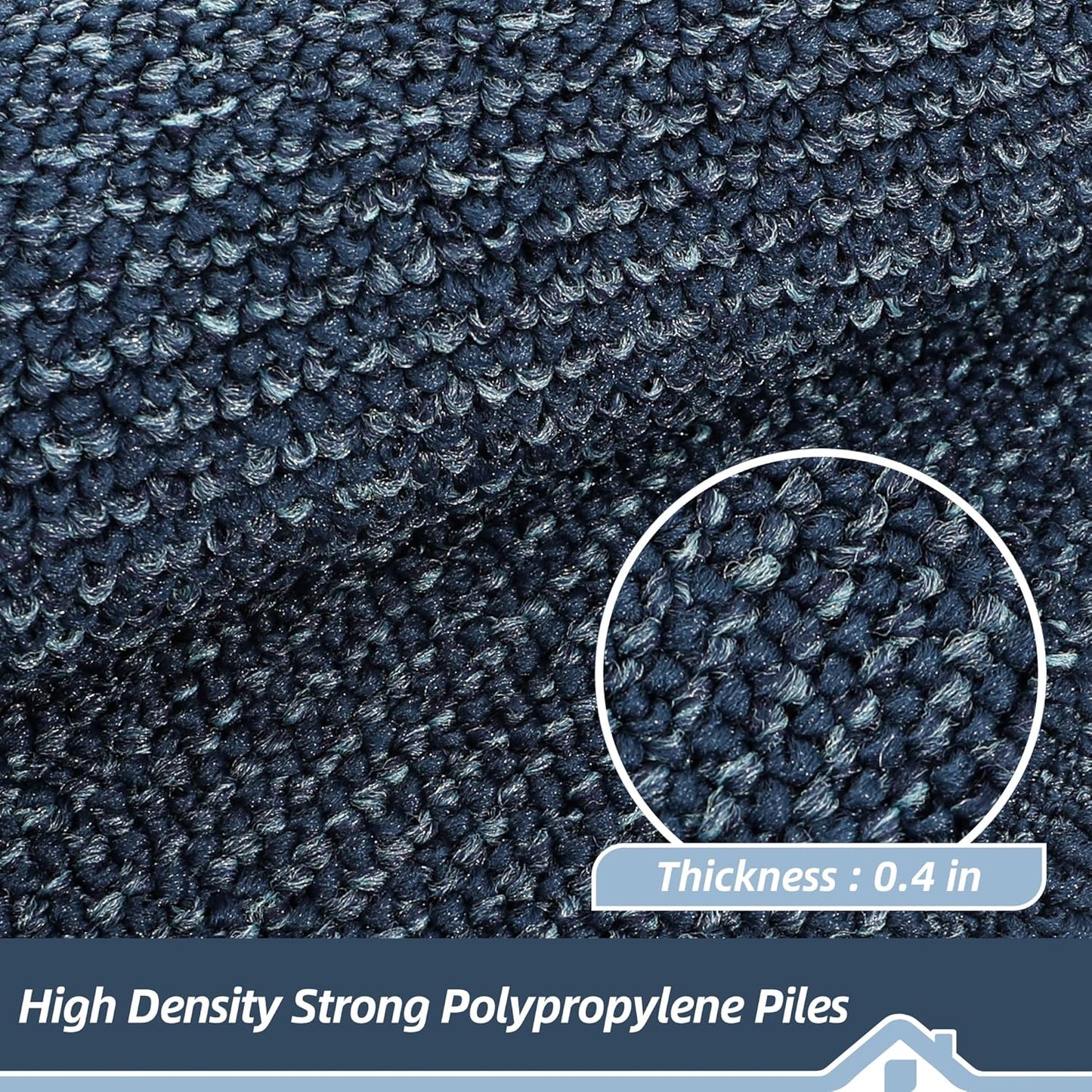 BEQHAUSE Kitchen Rugs and Mats Set of 2 Non-Slip Kitchen Mats for Floor, Absorbent and Stain Resistant Kitchen Runner, Machine Washable Rugs for Kitchen, Laundry & Sink, 24"x36"+24"x60", Blue