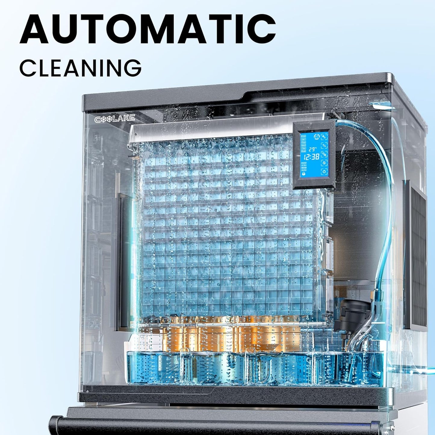 Coolake Commercial Ice Machine 550lbs/24H, 22 Inch Air Cooled Stainless Steel Industrial Ice Maker, Modular Ice Cube Machine for Restaurant Hotel, DOE ETL Listed, Self-Cleaning - Head Only