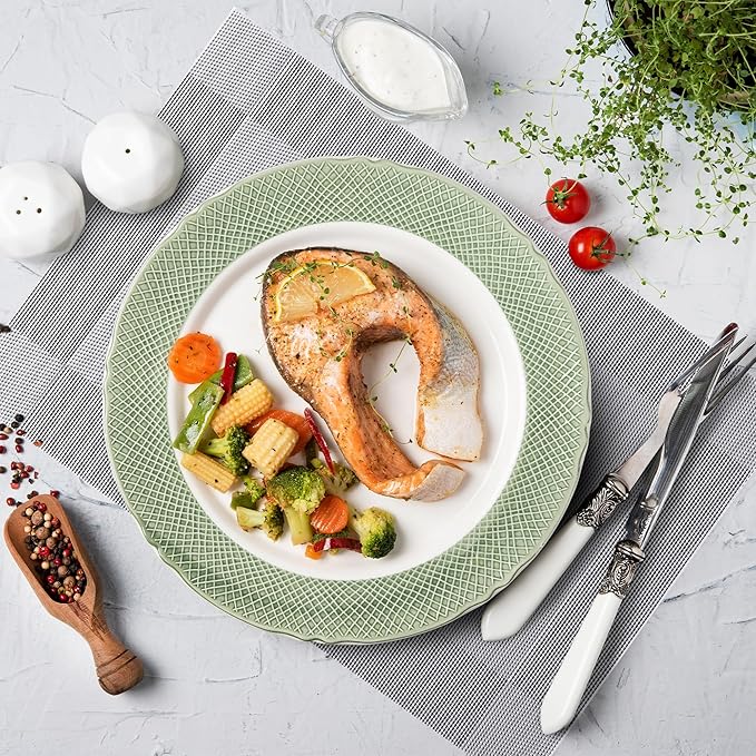 Silver Placemats Set of 6-Durable PVC Vinyl Woven Place Mats for Dining Table Heat Resistant Non-Slip Washable Indoor/Outdoor Table Mats 12 x 17 inch