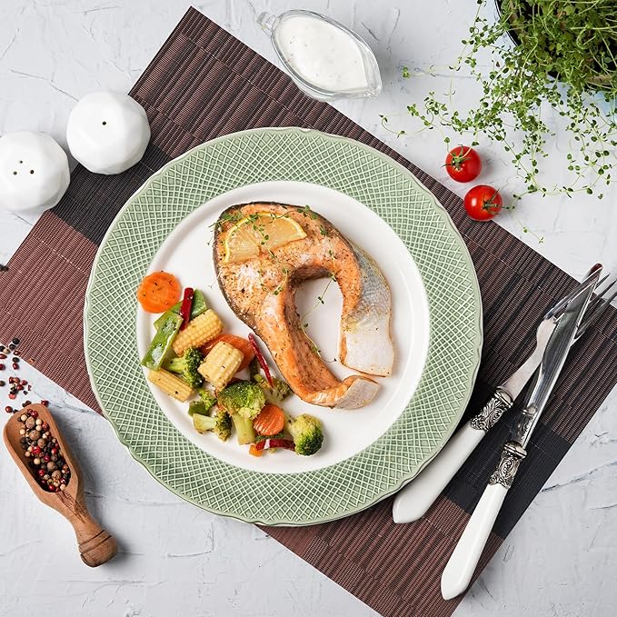 Dark Brown Placemats Set of 6-Durable PVC Vinyl Woven Place Mats for Dining Table Heat Resistant Non-Slip Washable Indoor/Outdoor Table Mats 12 x 17 inch