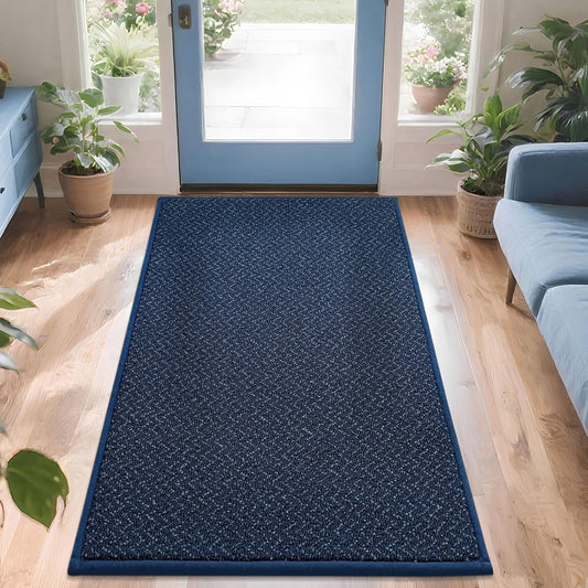 COSY HOMEER-Door-Mat 36"x60" Non Slip Absorbent Entryway Rugs Dirt Trapper Doormats Washable Entrance Mats Low Pile Welcome Floor Mat for Front Back Door and Entry Mats,Navy Blue