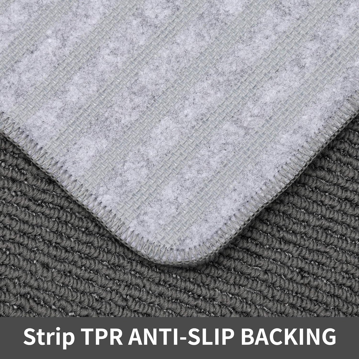 COSY HOMEER 20x30 Inch/20X48 Inch Kitchen Rug Mats Made of 100% Polypropylene Strip TPR Backing 2 Pieces Soft Kitchen Mat Specialized in Anti Slippery and Machine Washable,Grey