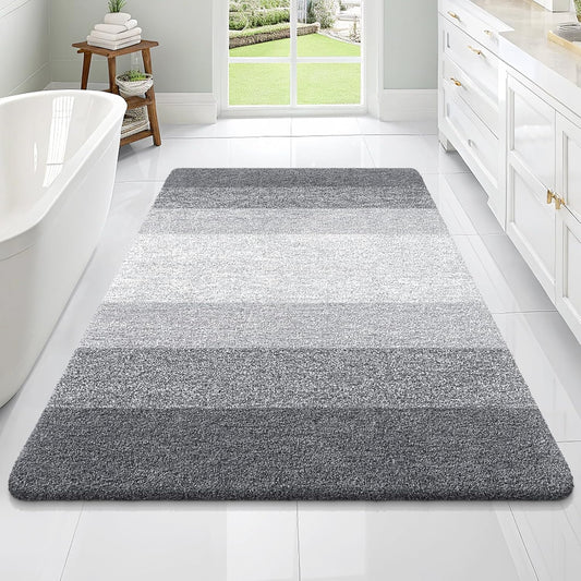 OLANLY Bathroom Rugs Mat 70x46, Extra Soft Absorbent Microfiber Bath Rugs, Rubber Backing, Quick Dry, Machine Washable Bath Mats for Bathroom Floor, Tub and Shower, Home Decor Accessories, Grey