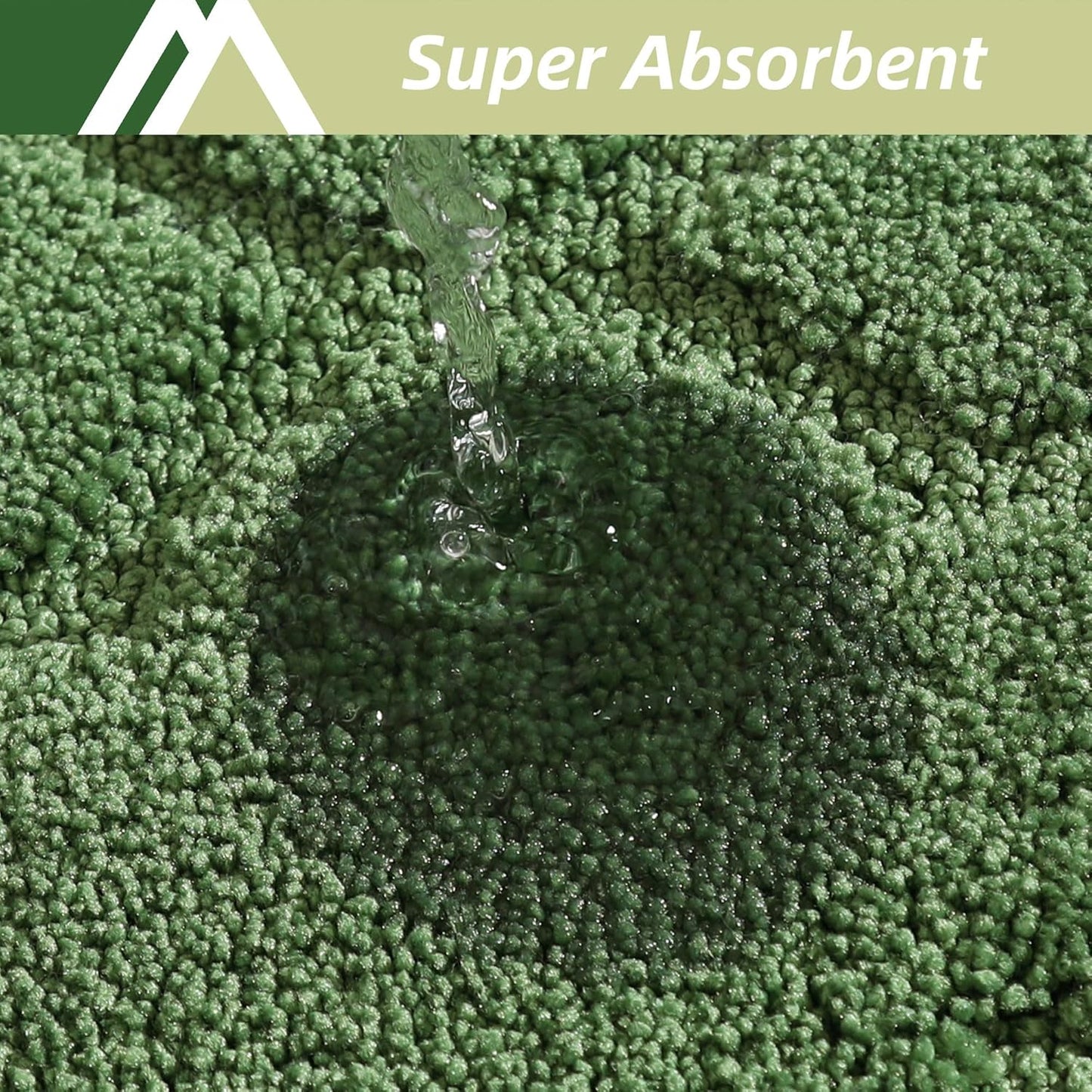 COSY HOMEER-Kitchen-Rugs-Non-Slip-Washable 24"x60" Absorbent Kitchen Runner Rug Polyester Kitchen Mats for Floor Soft Standing Floor Mats for Sink Mat,Hallway,Laundry,Green