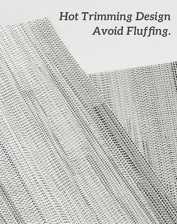 Leetaltree Lightsteel Black Placemats Set of 8 - Heat Resistant Non-Slip Place mats for Dining Table, Washable Durable PVC Vinyl Woven Table Mats (Lightsteel Black, 8)