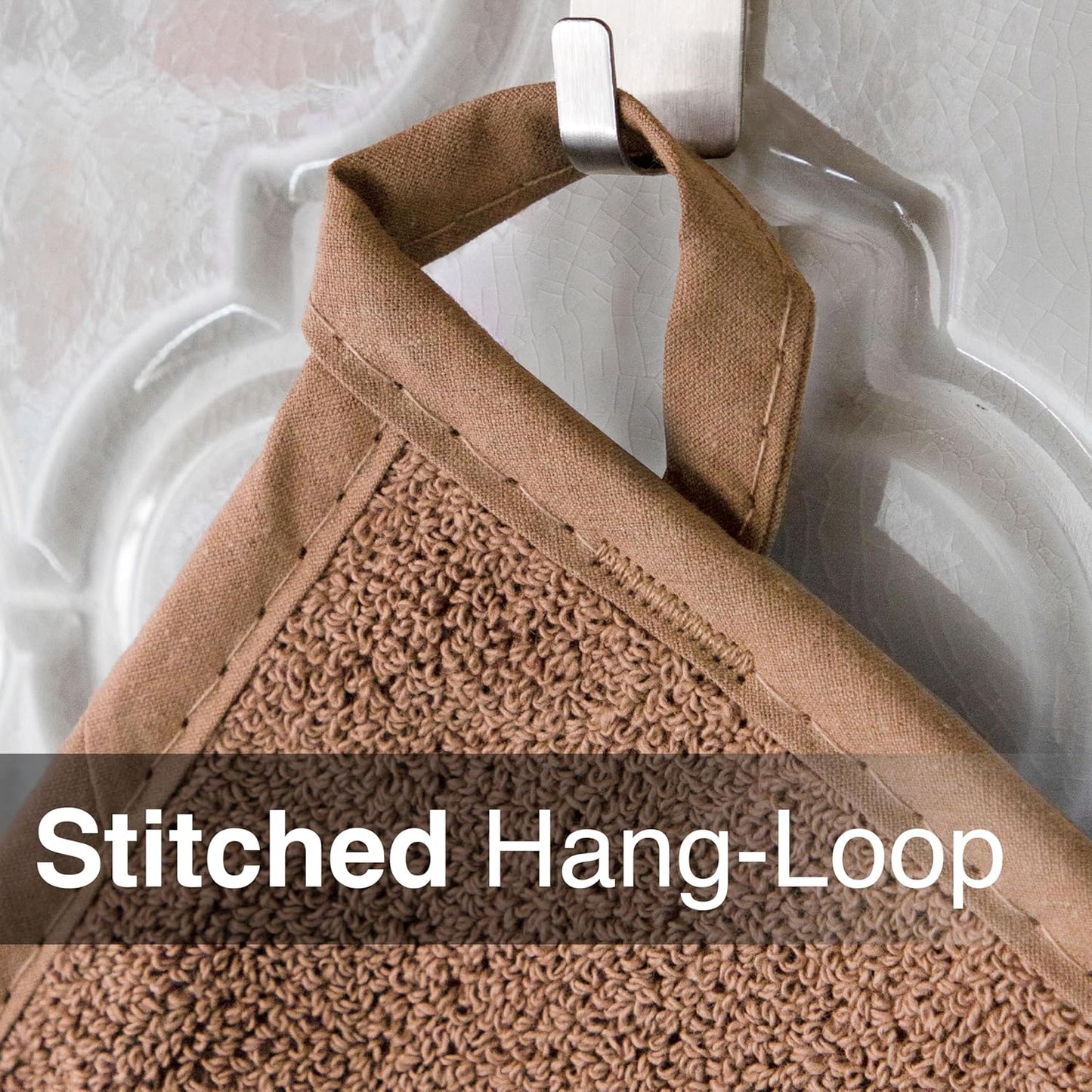 RITZ Terry Potholder & Hot Pad: Unparalleled Heat Resistant, Durable 100% Cotton – Ergonomically Designed for Optimal Grip – Easy-Care Machine Washable – 2-Pack, Mocha