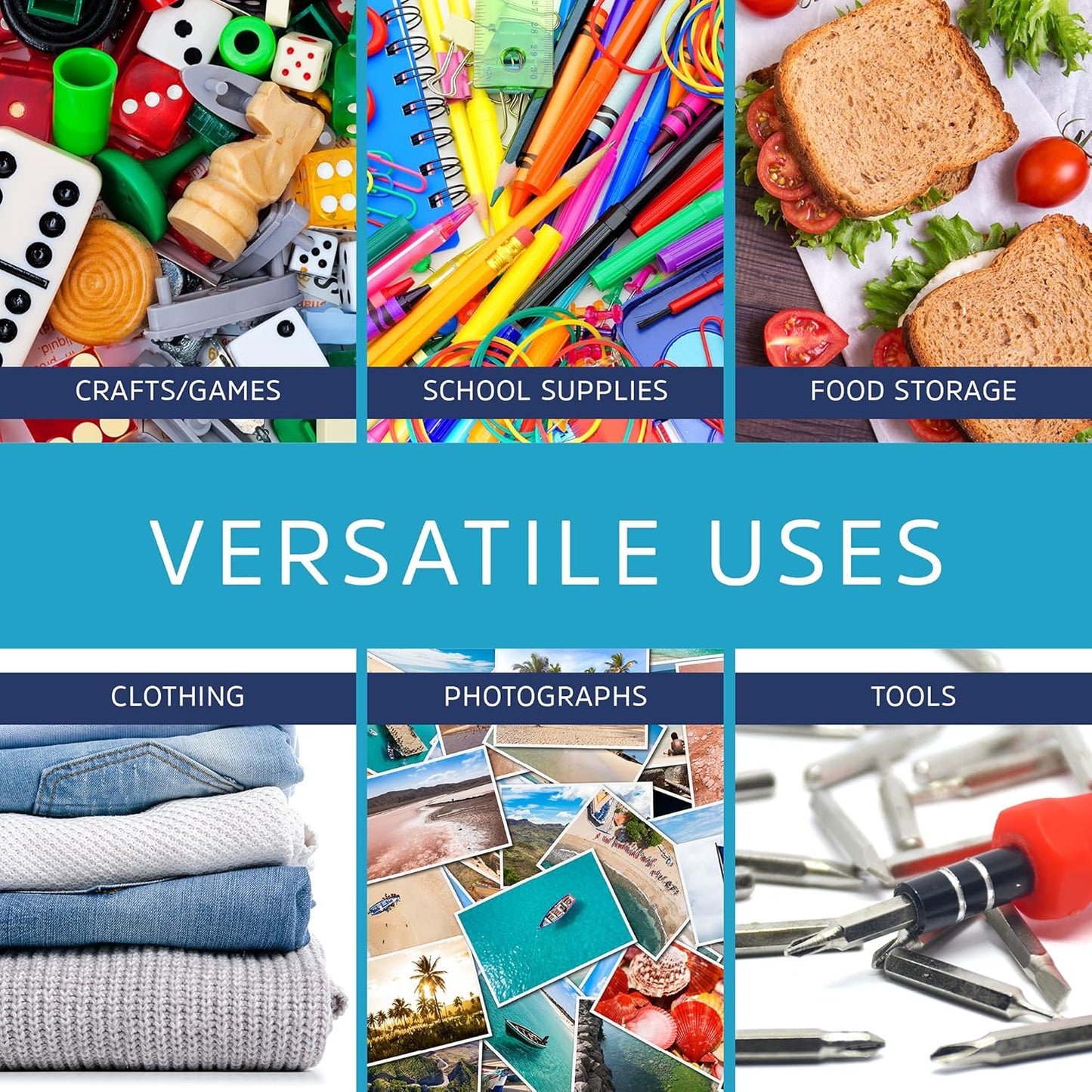 GPI - 7" x 10", Pack of 100, Clear Plastic Reclosable Zip Bags, 2 Mil Thick, Zip Poly Bags with Resealable Lock Seal Zipper For Food, Apparel, Medical, Household & Office Supplies