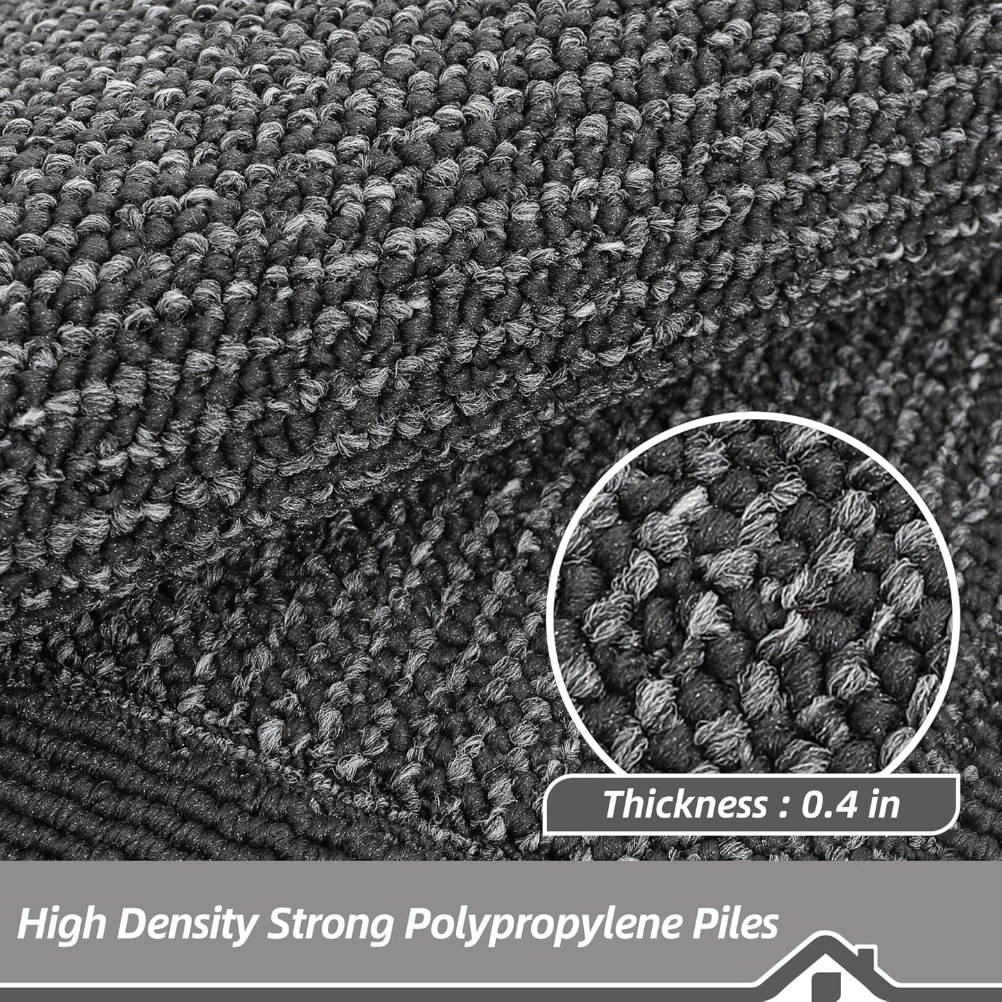 BEQHAUSE Kitchen Runner Rugs 24"x60", Kitchen Rugs Non-Slip Kitchen Mats for Floor, Absorbent and Stain Resistant Kitchen Mats, Machine Washable Rug for Kitchen, Hallway, Laundry & Sink, Charcoal